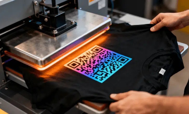 Bedrukken proces — logo op bedrijfskleding